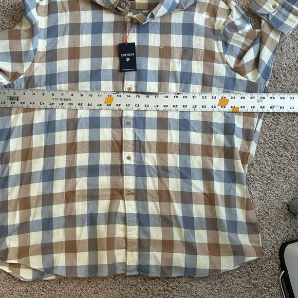 NWT Daniel Cremieux Cotton Brown/Blue Flannel Plaid Elbow Patches Shirt Sz XXL - Picture 10 of 11